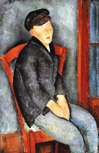 Amedeo Modigliani Young Seated Boy with Cap oil painting picture